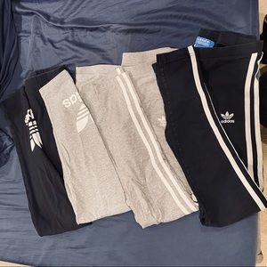Adidas trefoil x 3 stripe legging BUNDLE set
